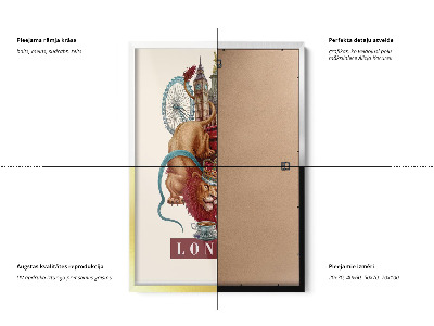 Tableau dans un cadre blanc Londres Vintage