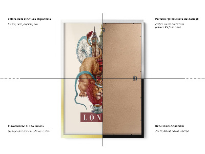 Tableau dans un cadre blanc Londres Vintage