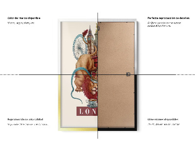 Tableau dans un cadre blanc Londres Vintage