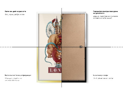 Tableau dans un cadre blanc Londres Vintage