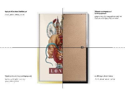 Tableau dans un cadre blanc Londres Vintage