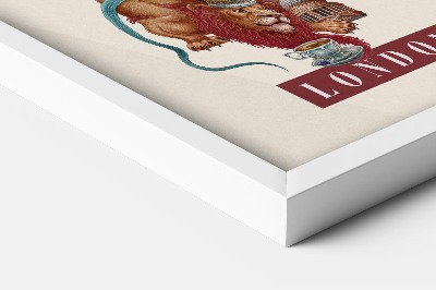 Tableau dans un cadre blanc Londres Vintage