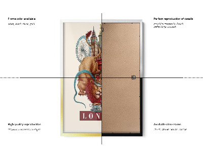 Tableau dans un cadre blanc Londres Vintage