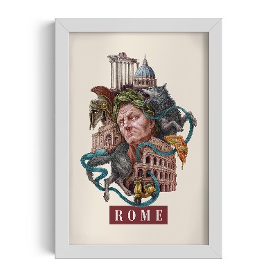 Tableau dans un cadre blanc Rome Vintage