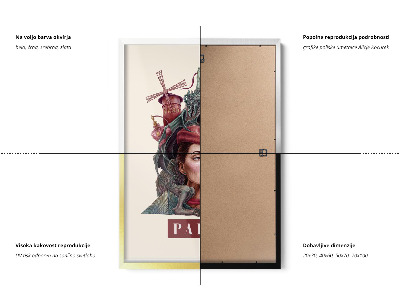 Tableau dans un cadre blanc Paris Vintage