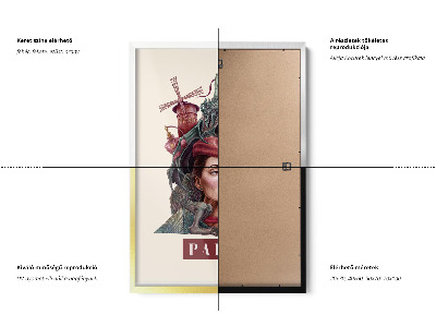 Tableau dans un cadre blanc Paris Vintage