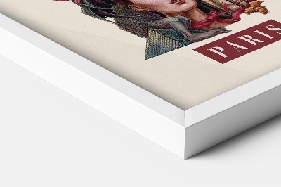 Tableau dans un cadre blanc Paris Vintage