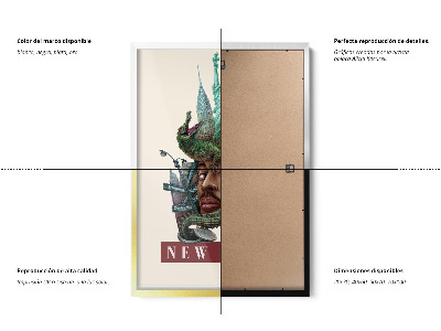 Tableau dans un cadre blanc New York Vintage