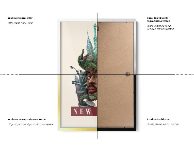 Tableau dans un cadre blanc New York Vintage