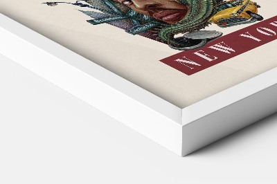 Tableau dans un cadre blanc New York Vintage