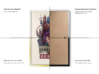 Tableau dans un cadre blanc Berlin Vintage