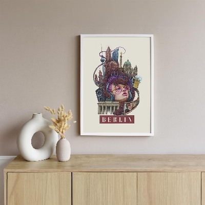 Tableau dans un cadre blanc Berlin Vintage