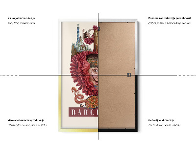 Tableau dans un cadre blanc Barcelone Vintage