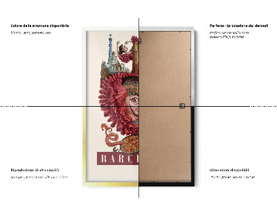 Tableau dans un cadre blanc Barcelone Vintage