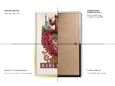 Tableau dans un cadre blanc Barcelone Vintage