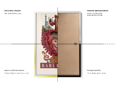 Tableau dans un cadre blanc Barcelone Vintage