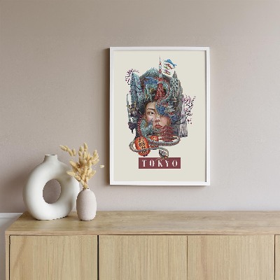 Tableau dans un cadre blanc Tokyo Vintage