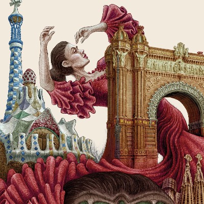 Tableau Barcelone Vintage