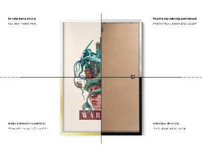 Tableau dans un cadre noir Varsovie Vintage