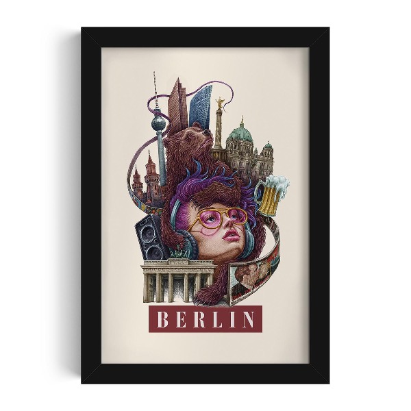 Tableau dans un cadre noir Berlin Vintage