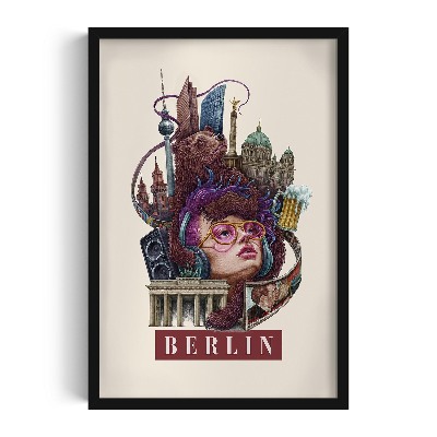 Tableau dans un cadre noir Berlin Vintage