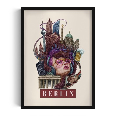 Tableau dans un cadre noir Berlin Vintage