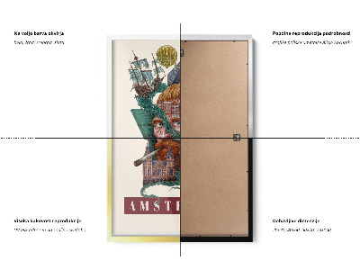 Tableau dans un cadre noir Amsterdam Vintage