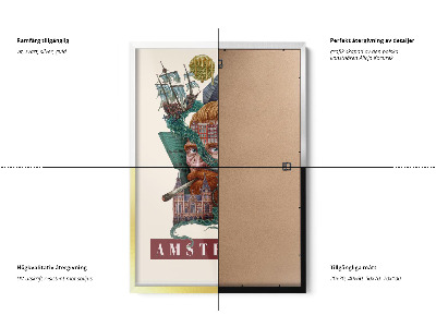 Tableau dans un cadre noir Amsterdam Vintage