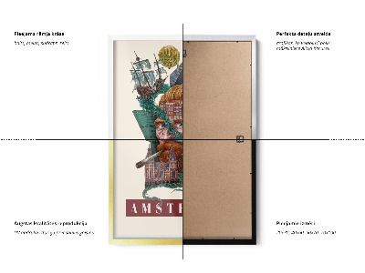 Tableau dans un cadre noir Amsterdam Vintage