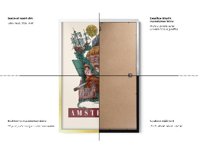 Tableau dans un cadre noir Amsterdam Vintage