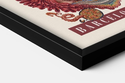 Tableau dans un cadre noir Barcelone Vintage