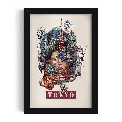 Tableau dans un cadre noir Tokyo Vintage