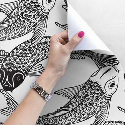 Papier peint adhésif Charmant croquis de poisson chinois