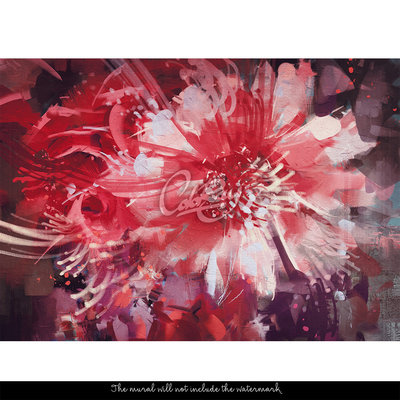 Papier peint adhésif Jardin en rouge