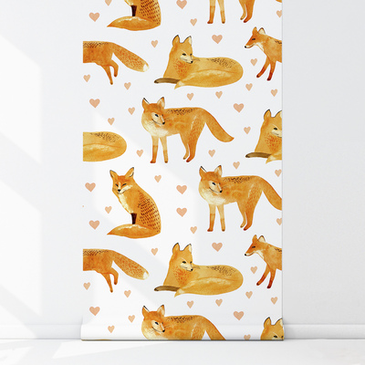 Papier peint adhésif Renards roux sages