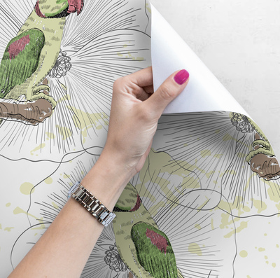Papier peint Perroquets du paradis en vert