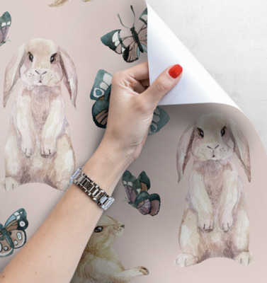 Papier peint adhésif Jeux de lapin