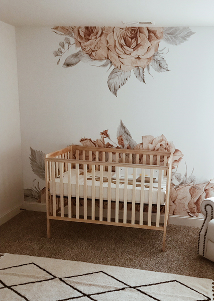 Tapisserie panoramique Rose en fleurs