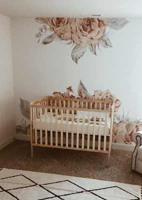 Tapisserie panoramique Rose en fleurs