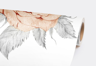 Tapisserie panoramique Rose en fleurs