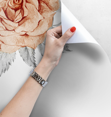 Tapisserie panoramique Rose en fleurs