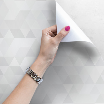 Papier peint adhésif Triangles gris lumineux