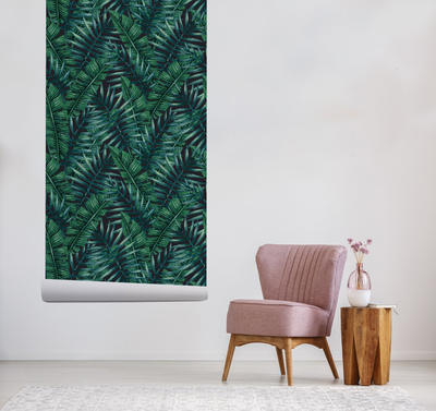 Tapisserie murale Se reposer sous les palmiers sombres