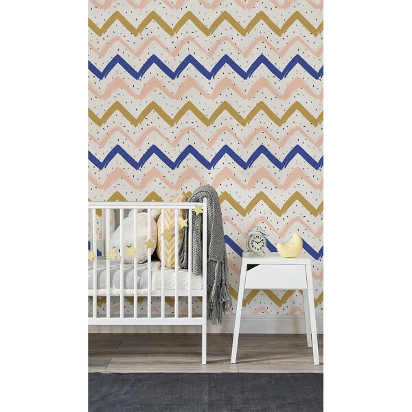 Tapisserie murale Doux zigzags pastel