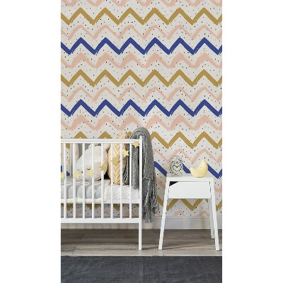 Tapisserie murale Doux zigzags pastel