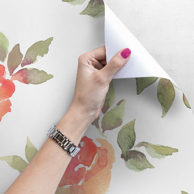 Papier peint Délicates roses à l'aquarelle