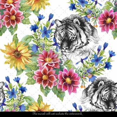 Papier peint Tigre qui rôde