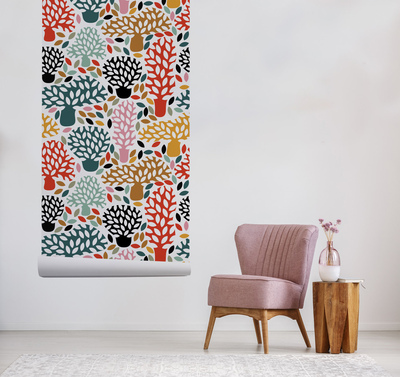 Papier peint Abstractions de plantes arc-en-ciel