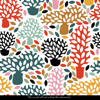 Papier peint Abstractions de plantes arc-en-ciel