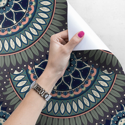 Tapisserie panoramique Mandalas orientaux arc-en-ciel